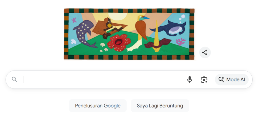 Google rayakan hari cinta puspa dan satwa nasional hari ini