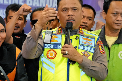 kolaborasi polantas dengan komunitas ojek online di Banjarmasin